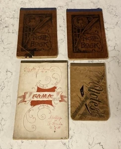Lot Antique Diaries / Journals / Notebooks Lot of 3 1890s Studies Debates Poems - Picture 1 of 17
