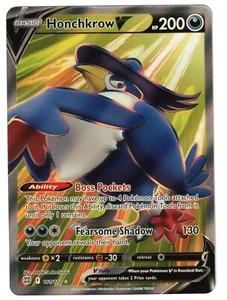 POKEMON HONCHKROW V 161/172 BRILLIANT STARS FULL ART ULTRA RARE HOLO NM DARK - Picture 1 of 2