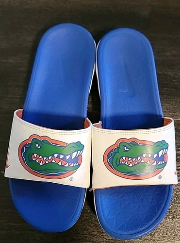 Sandali Nike OffCourt Florida Gators UF Slides bianco blu 2016 (taglia 10 uomo) rari
