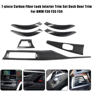 For BMW F30 F35 F34 Interior Trim Set Dash Door Trim Carbon Fiber Pattern Black - Picture 1 of 16