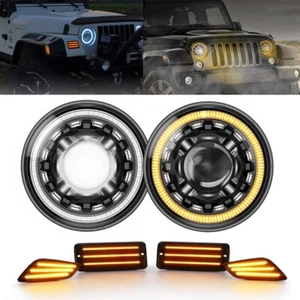 Faros LED AUXBEAM 7" + Luces LED laterales para Jeep Wrangler TJ 97-06 - Imagen 1 de 12