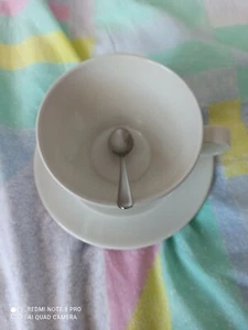Kaffeetasse mit Unterteller und Löffel - Bild 1 von 4