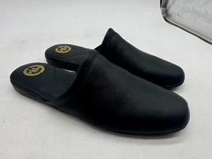 L.B. Zapatillas Evans Aristocrat Scuff para hombre de cuero negro cómodas - 14 ESTRECHAS - Imagen 1 de 4