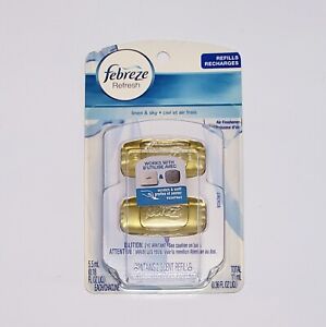 Febreze Refresh Air Freshener Small Spaces Refill Linen and Sky 2 Refills NOS