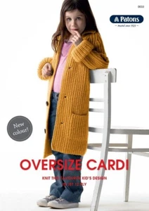 PATONS OVERSIZE KIDS CARDI PATTERN BOOK LEAFLET #0033 - Picture 1 of 3