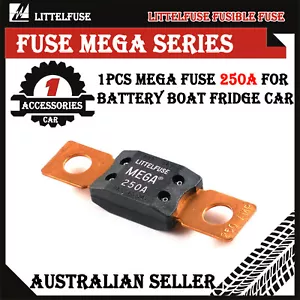 GENUINE LITTELFUSE MEGA FUSE 250A AMP FUSES DUAL BATTERY BATTERIES SYSTEM OZ - Picture 1 of 3