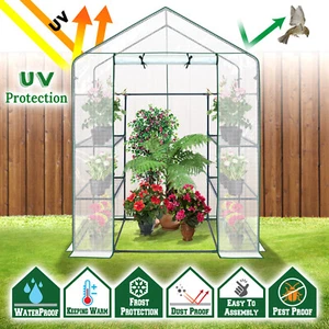 4 or 8 Shelves 3 Tiers Portable mini Walk-in Greenhouse Flower Planter HotHouse - Picture 1 of 33