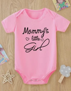 Baby Girls Mommy's Little Girl Heart Graphic Bodysuit Pink 1-3 Months - Picture 1 of 3