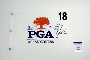 Phil Mickelson Signed Autograph 2021 PGA Championship Golf Pin Flag PSA/DNA COA - Picture 1 of 1