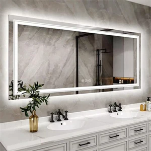 Espejo de pared LED de gran tamaño para baño regulable para dormitorio peluquería HD espejo de tocador - Imagen 1 de 34