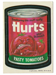 1973 Topps Wacky Packages 2da Serie 2 Hurts Pasty Tomates espalda blanca ex- - Imagen 1 de 1