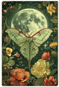 Metal Art, Luna Moth, - 8x12" in Floral Garden, Metal Wall Art Decor - Picture 1 of 4