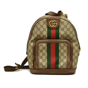 Gucci GG Supreme Monogram Calfskin Web Small Ophidia Day Backpack Beige Ebony Ne - Picture 1 of 19