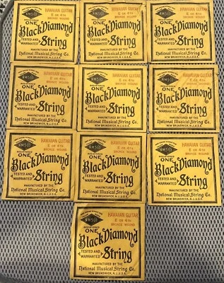 Комплект из 10 ЧЕРНЫХ БРИЛЛИАНТОВЫХ СТРУН одиночная гавайская гитара E 4 бронза - Изображение 1 из 2