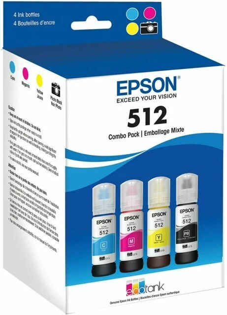 EPSON T512 EcoTank Ultra-high Capacity Bottle Ink - Color Combo Pack (‎T512520-S)