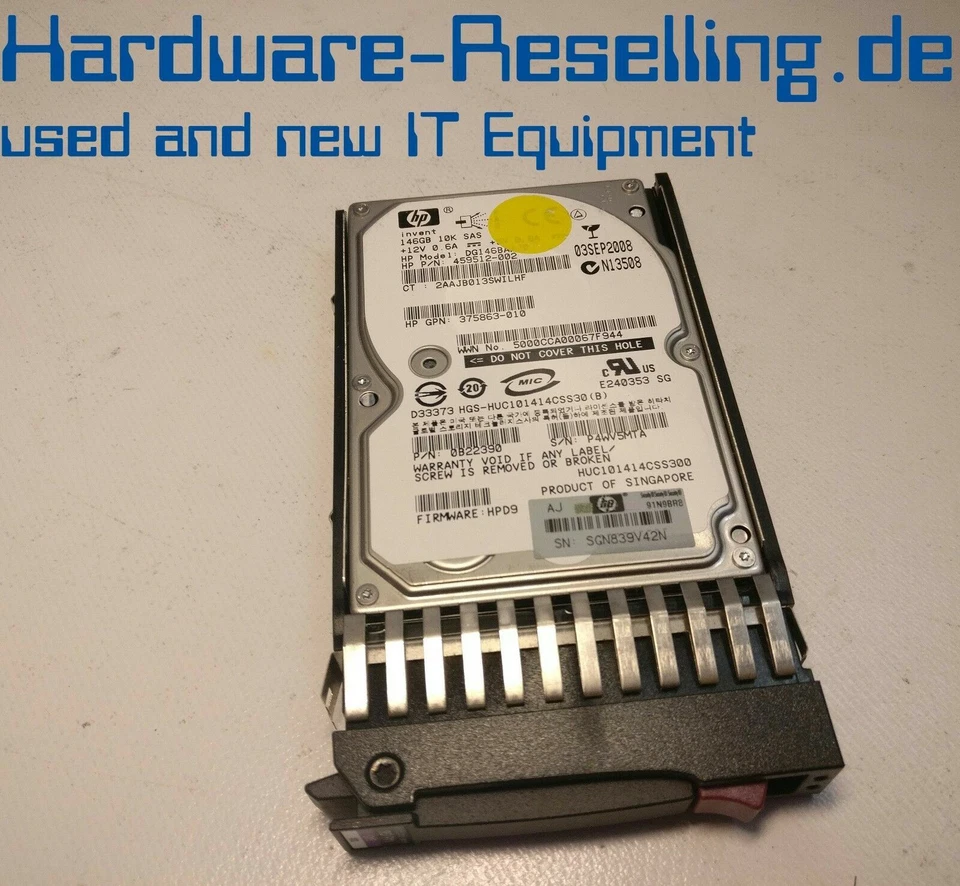 HP 146GB 2.5" 10k SAS DG146BAAJB 432320-001 459512-002 375863-010 - Bild 1 von 1