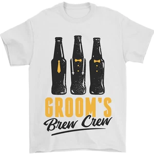 Grooms Brew Crew Beer Stag Doo Do Mens T-Shirt 100% Cotton - Picture 1 of 12