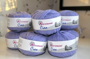 Lot of 9 Austermann Ciao Ribbon Yarn- 87 Yards each - Lilac - Made in Italy - Picture 1 of 6