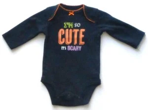 So Cute Its Scary Black Long Sleeve Body Suit Size Newborn Carters Halloween New - Picture 1 of 3