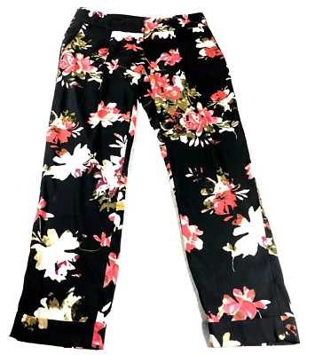 Pantalones Marisa Ann Taylor LOFT para mujer talla 00 florales tiro bajo bolsillos cortados nuevos sin etiquetas Foto 1 de 4