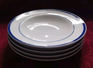 Williams Sonoma BRASSERIE BLUE 9 in. Soup Bowls - Set/4 - Excellent - Picture 1 of 7