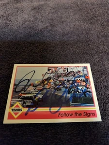 DALE EARNHARDT, RUSTY WALLACE AUTOGRAPHED SIGNED CARD. - Picture 1 of 5