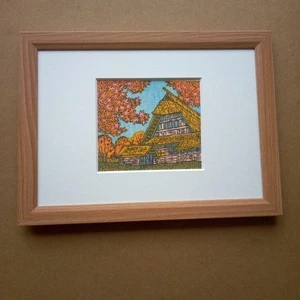 Impresión en madera de Kaho Ouchi Autumn Folk House de Hokkaido - Imagen 1 de 4