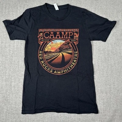 Caamp Folk Red Rocks Amphitheatre Concert Small Black Shirt Tee T-shirt 2023 - Image 1 of 4