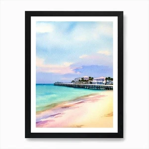 St Pete Beach, Florida Watercolour Framed Wall Art Poster Canvas Print Picture - Picture 1 of 4
