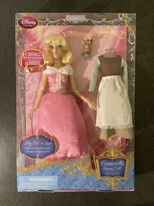 NEW Disney Store Cinderella Singing Doll in Pink Dress w/ Extra Outfit - SEALED - Picture 1 of 10
