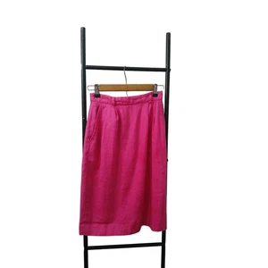 Falda Lord & Taylor Rosa Estilo Lápiz Bolsillos Forrada Lino Elegante Cremallera Trasera talla 4 - Imagen 1 de 7