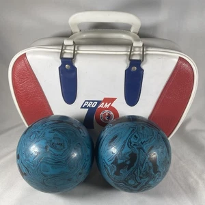 Juego de 2 bolas de boliche de colección Ebonite Tornado Duckpin azul negro remolino 3 lb 6-7 oz - Imagen 1 de 20
