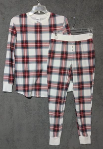 Sterne über Pyjama Set mehrfarbig kariert Thermo Oberteil & Unterteil Größe XL - Bild 1 von 16