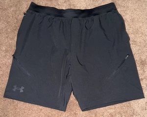 Under Armour Men Shorts Unstoppable Cargo XL Black Woven Waterproof Triple Black - Picture 1 of 7