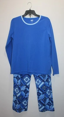 JUEGO DE PIJAMA MUJER LAND'S END 2 PIEZAS MANGA LARGA CAMISETA PANTALONES GEOMÉTRICOS TALLA L (14-16) Foto 1 de 4