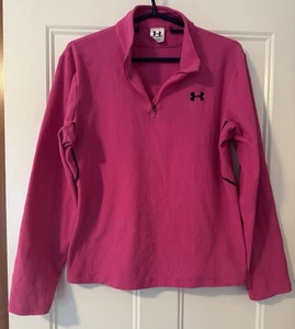 Maglione Under Armour 1/4 Zip Donna Rosa Taglia Large Felpa in Pile - Foto 1 di 3