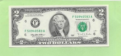 1995 ..UNCIRC $2  F 5094 0583 A  .... 1995 $2  F-A      NICE NOTE     FRN - Image 1 of 2