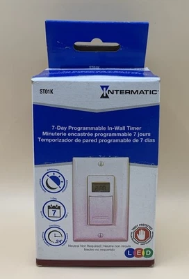 Intermatic ST01K Astronomic Digital In-Wall Timer - White - Image 1 of 2