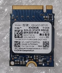 Toshiba KIOXIA 512GB NVMe PCIe M2 2230 SSD KBG40ZNS512G DP/N 08C3CP Dell Laptop - Picture 1 of 1
