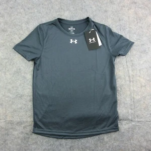 NWT Under Armour Team Tech Shirt Boys Youth Small YSM Black Loose UA Workout - Picture 1 of 11