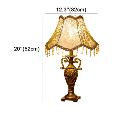 Lámpara de escritorio con pantalla de tela antigua lámpara de lectura retro para cabecera de cama luz de mesa para dormitorio Foto 1 de 4