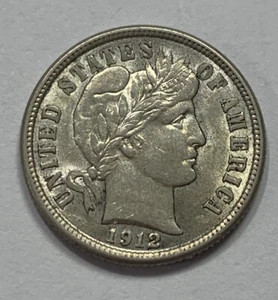 Great Condition 1912-Philadelphia Barber Silver Dime. #1501 - Picture 1 of 4
