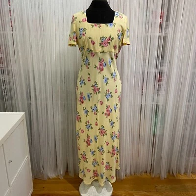 Vestido Donna Ricco Mujer 8 Y2K Largo Floral Manga Corta Maxi Forrado De Colección Foto 1 de 4