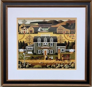 Charles Wysocki "Moonmeadow Cove" Neu INDIVIDUELL GERAHMT Kunst Americana ländlich - Bild 1 von 3