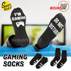 Novelty Gamer Socks “DO NOT DISTURB / I'M GAMING” OZ Store - Picture 1 of 13