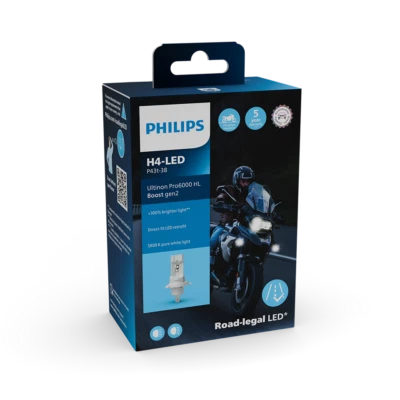 H4 Philips Ultinon Pro6000 BOOST LED  X1 für Motorrad +300%* - Bild 1 von 2