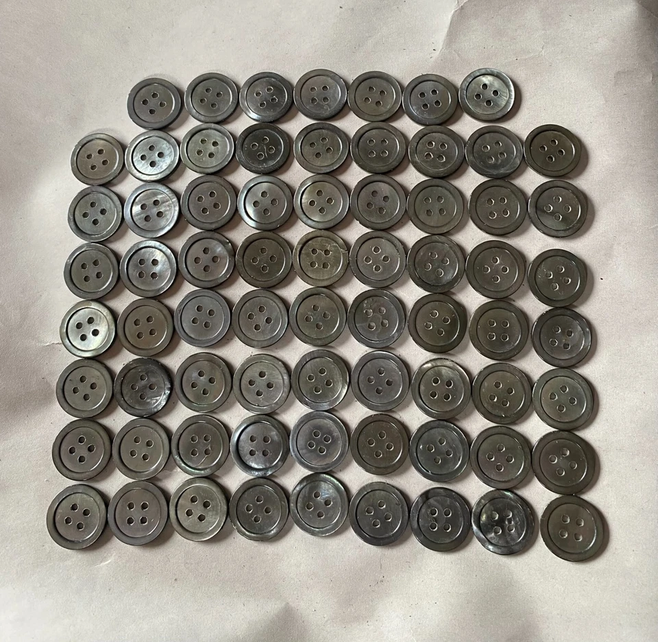 Large Vintage Lot of 70 Gray Pearl MOP Shell 11/16" Matching Buttons  #34 - Image 1 of 1