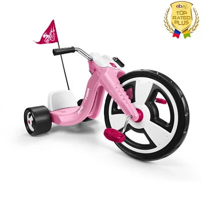 Triciclo picadora deportiva Big Flyer 16" rueda delantera asiento ajustable duradero rosa Foto 1 de 4