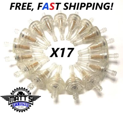 X17 1/4" Inline Clear Gas Fuel Filter 6mm ATV 50CC 90CC 80CC 110CC 125CC 150CC - Image 1 of 4