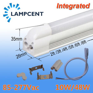 4/Pack LED Tube Light 2ft 3ft 4ft 5ft 6ft 8ft Slim Bar Lamp T5 Integrated Bulbs